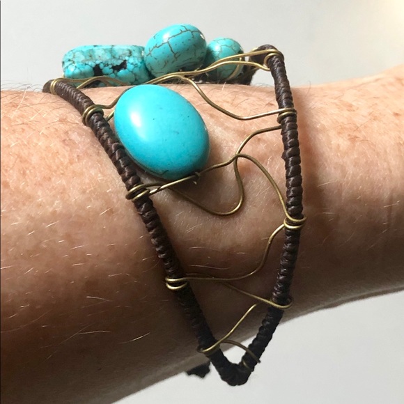 Turquoise & Tigers Eye Bracelet - Picture 4 of 8